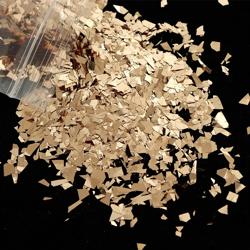 Блестки для дизайна ногтей нестандартные золотистые/серебристые 10 г