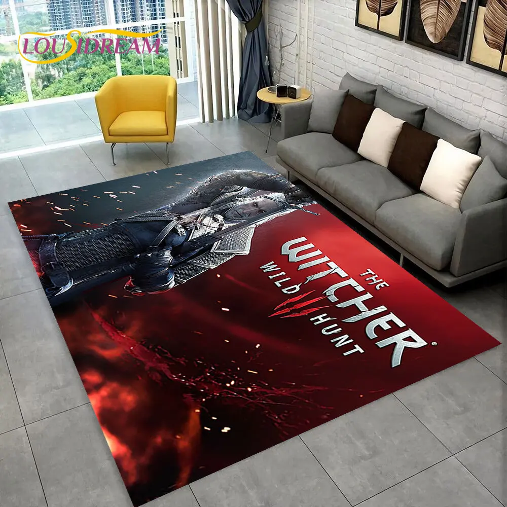 

The W-Witcher Game Gamer Anime Area Rug,Carpet Rug for Home Living Room Children's Bedroom Sofa Doormat Decor,Non-slip Floor Mat