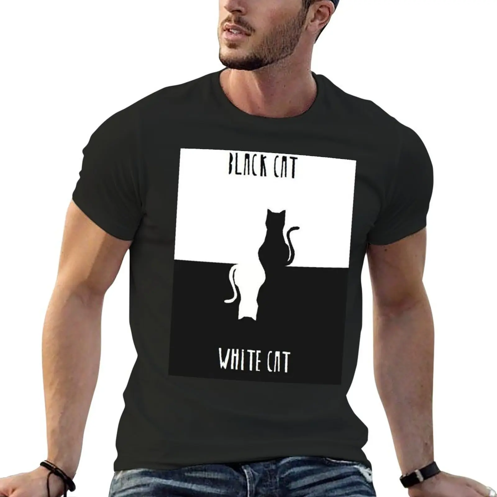 Черная кошка белая от Emir Kusturica постер фильма футболка Мужская графические