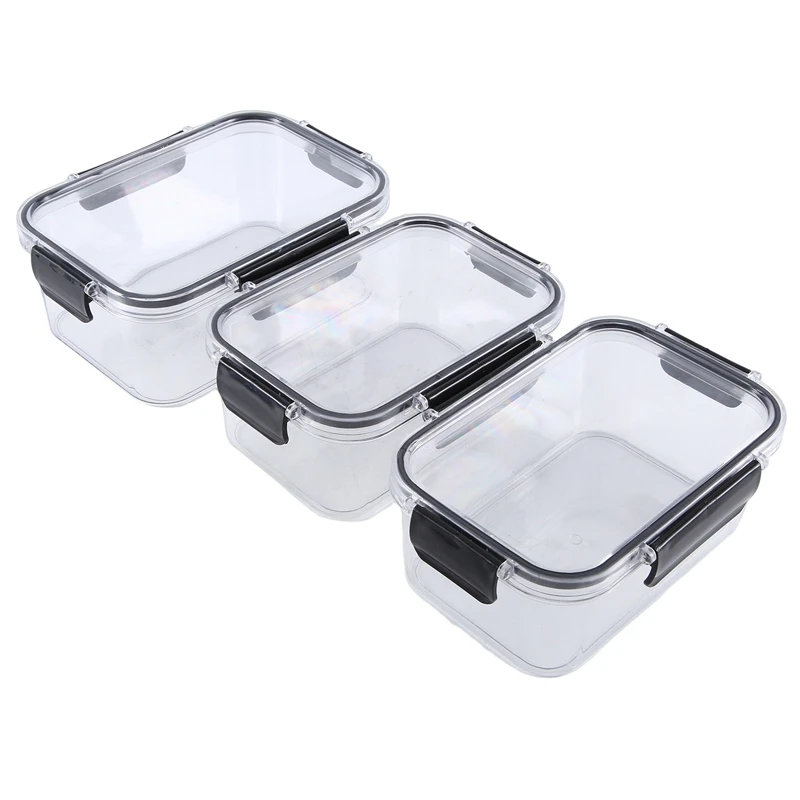 

3Pcs Refrigerator Food-Grade Fresh-Keeping Box Freeze Food Sealed Box With Lid Food Storage Box Suitable For Vegetables And Meat