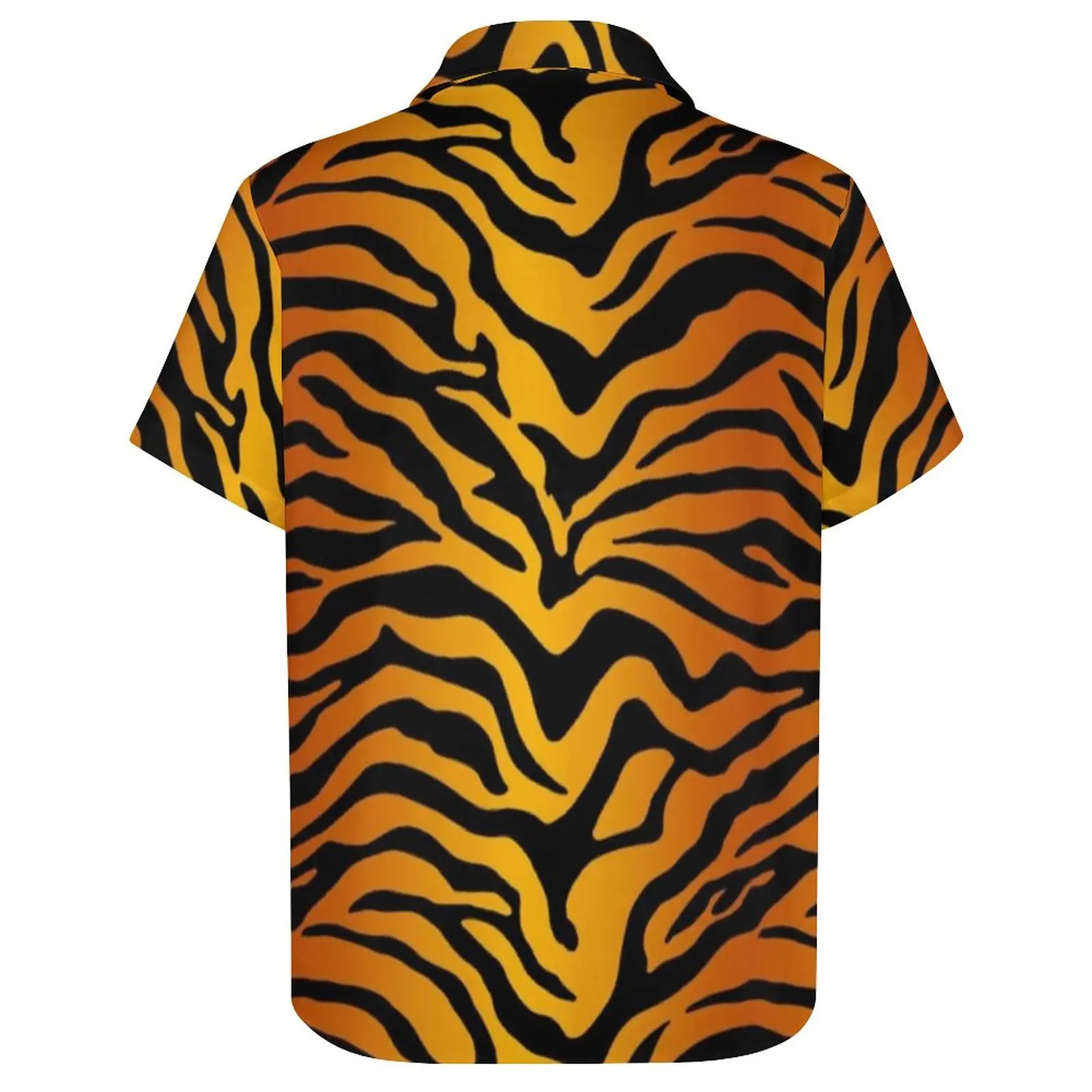 Желтая летняя рубашка в полоску с тигром Мужская свободная футболка рисунком