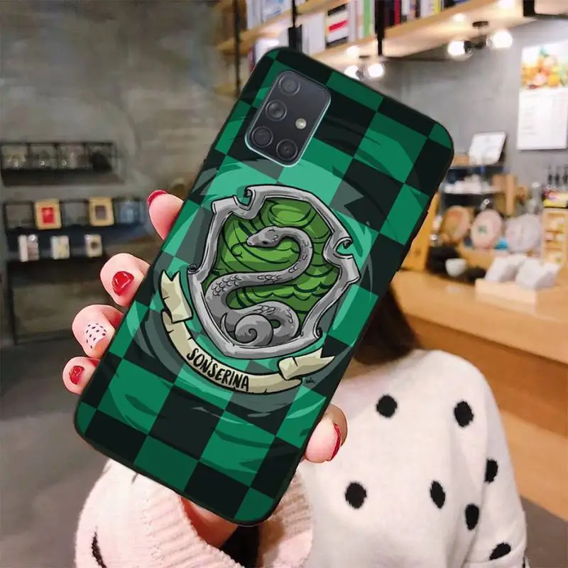 Чехол для телефона Harries Slytherin с символом Хогвартса Samsung Galaxy A52 A21S A02S A12 A31 A81 A10 A30 A32 A50