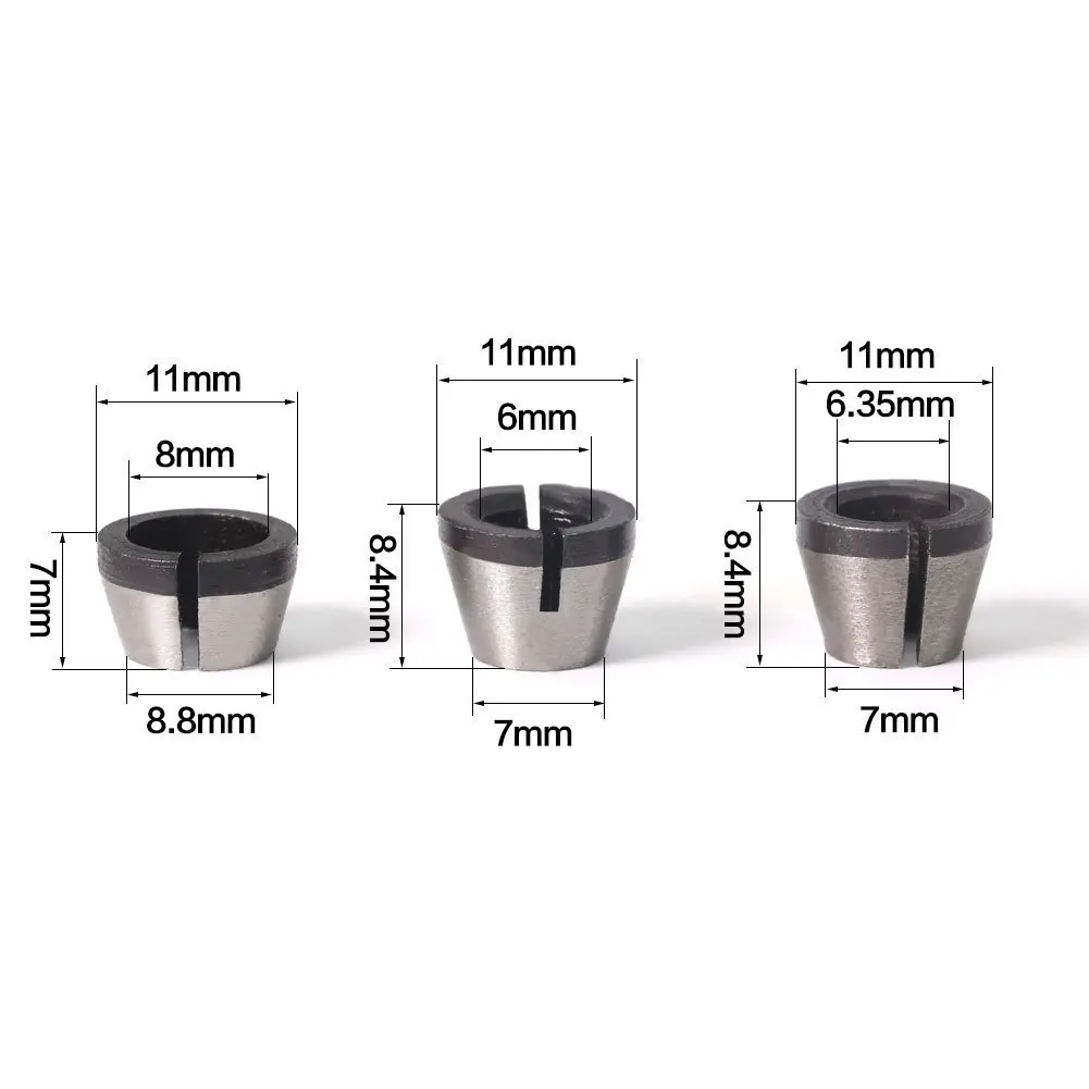 

1PC / 3PC 6mm 6.35mm 8mm Collet Chuck High Precision Adapter Engraving Trimming Machine Electric Router