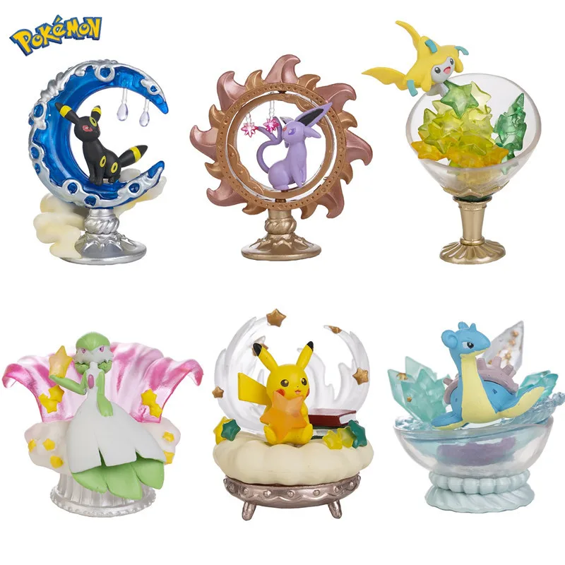 

Pokemon 6 Star Fairy Anime Characters Pikachu Espen Umbreon Jirachi Laplace Gardwall Desktop Decorations Toys