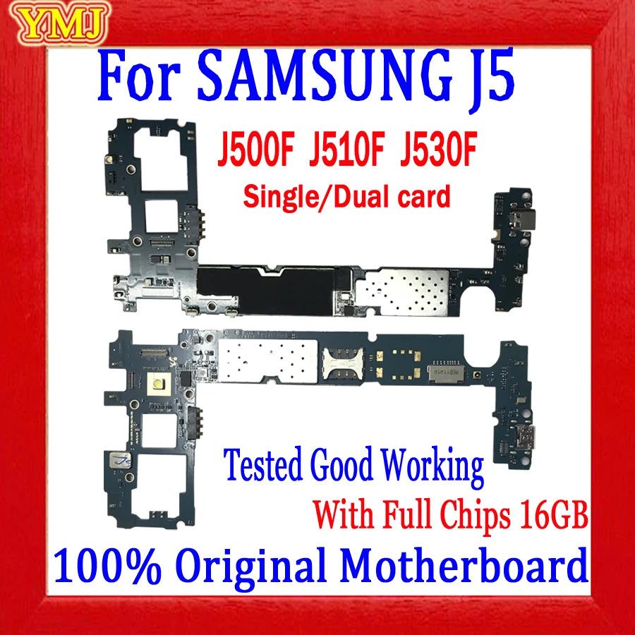 

Оригинальная разблокированная материнская плата для Samsung Galaxy J5 J500F J510F, 16 ГБ, полные чипы, 100% протестированная материнская плата, логическая плата системы Android