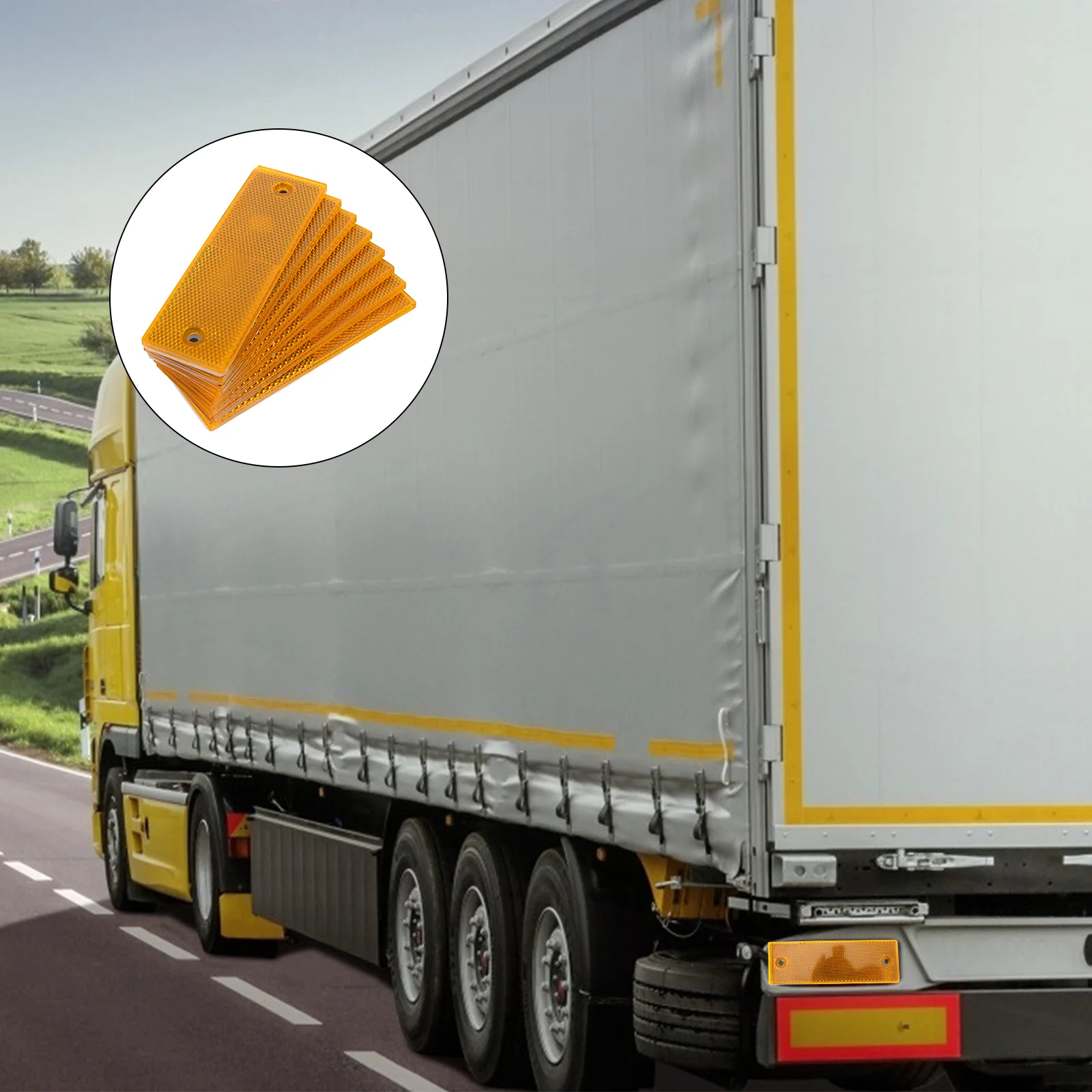 

8 Pcs Plastic Reflector Safety Warning Tape Stickers Car Truck Reflective Sign Supplies Abs Screw-on Plate Adhesive