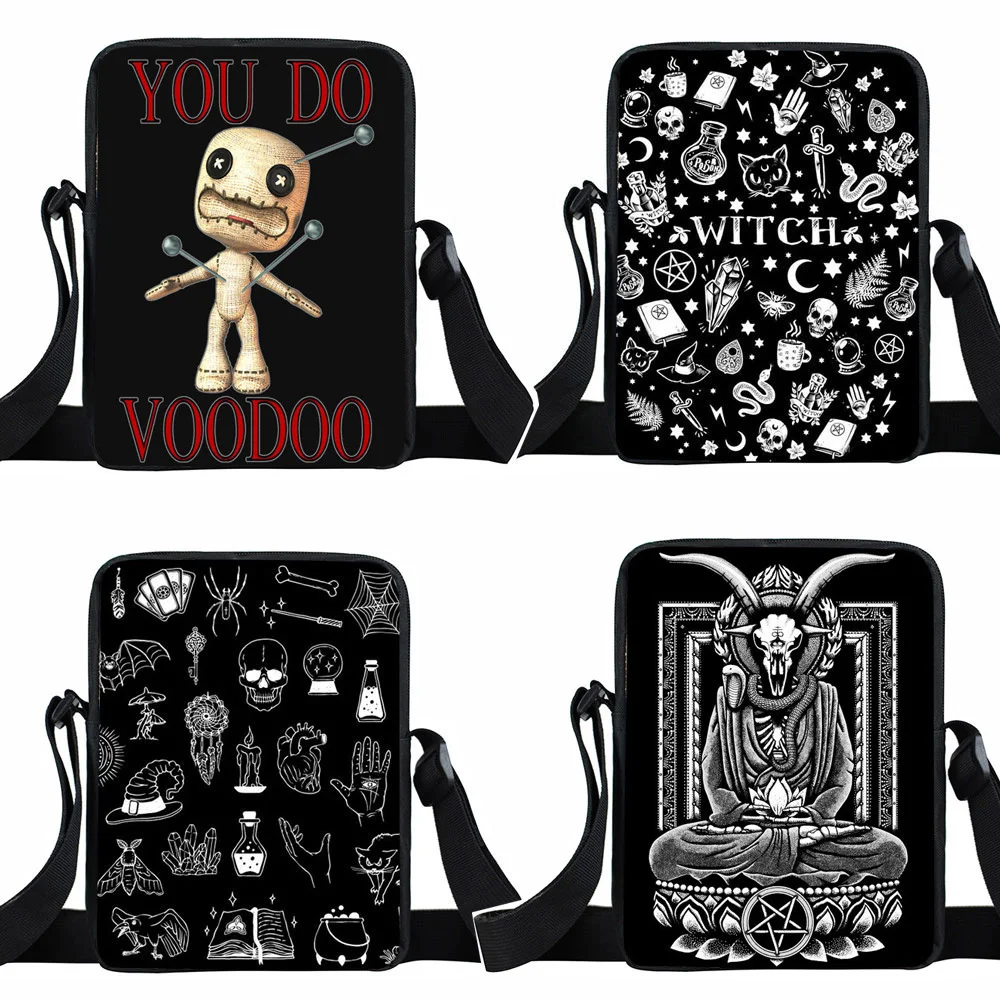 

Witch / Voodoo / Wicaa Messenger Bag Baphomet / Witchcraft / Black Cat Shoulder Bag Women Handbags Ladies Canvas Cross Bags