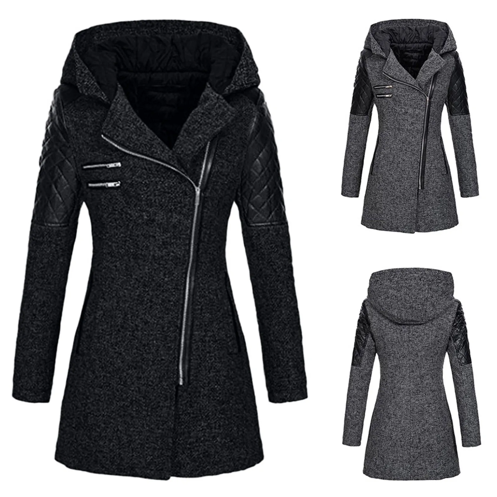 

Winter Jacket For Women Fashion Hooded Zipper Coat Long Sleeve Thick Warm Slim Overcoat Female Casual Outwear куртка женская