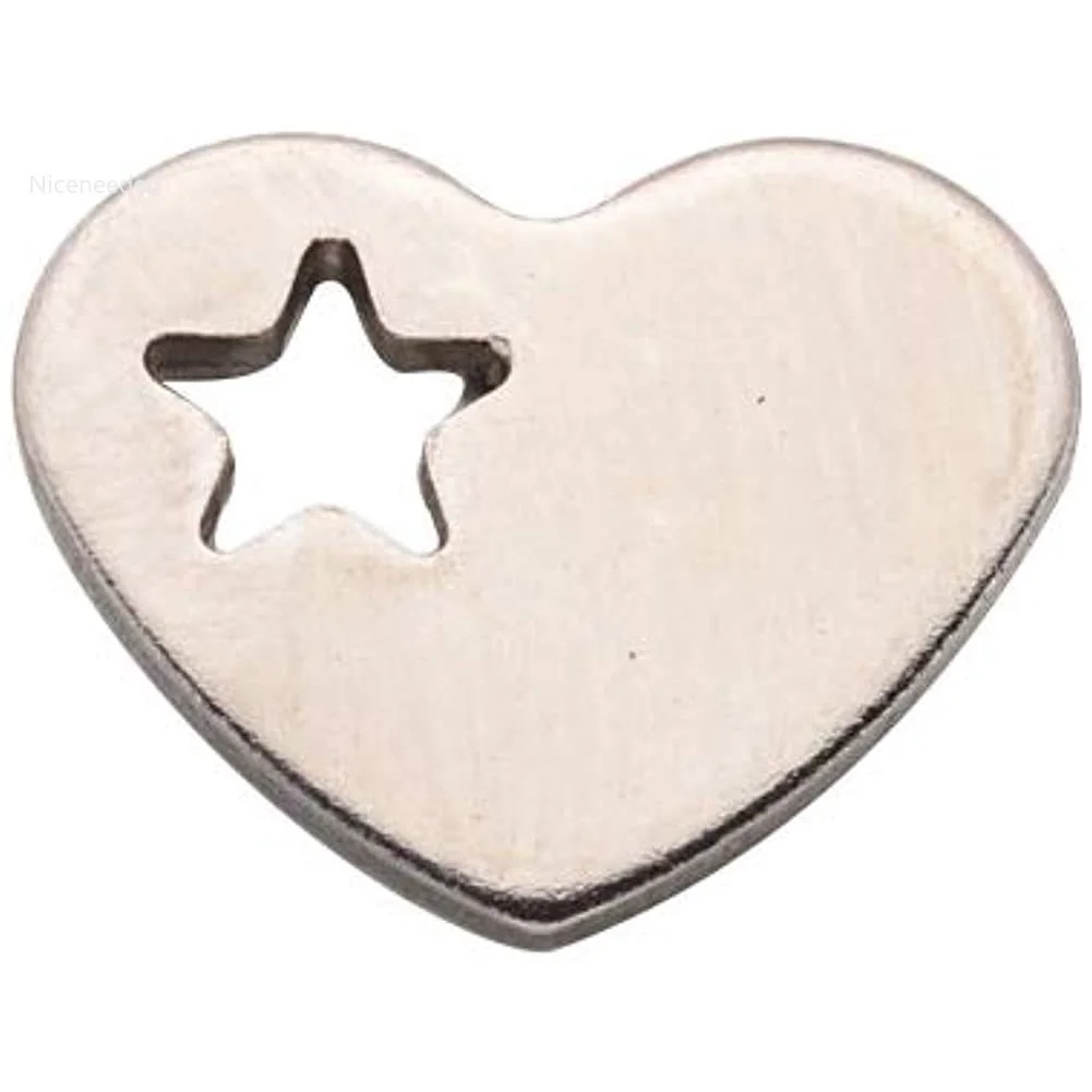 

200pcs Stainless Steel Flat Heart Charms Silver Stamping Tag Pendant Blank for Bracelet Necklace Jewelry Making 12.5x10x1mm