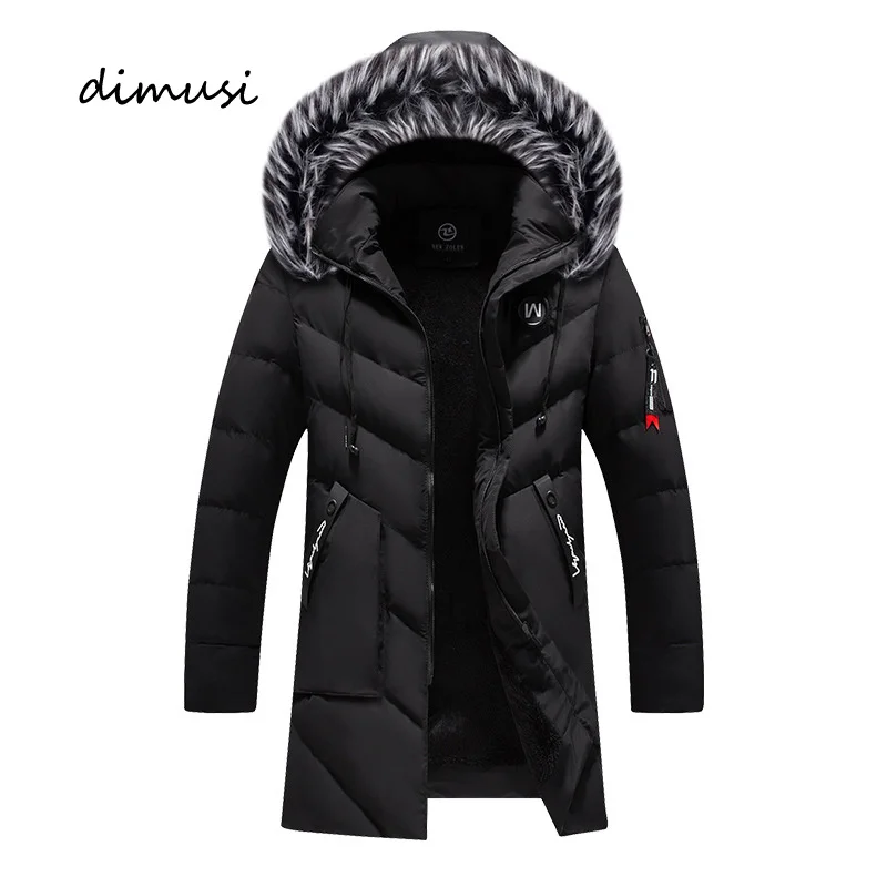 

Winter Men's Long Jacket Fashion Men Fur Collar Thermal Parkas Classic Coats Casual Warm Windbreaker Padded Men Clothing