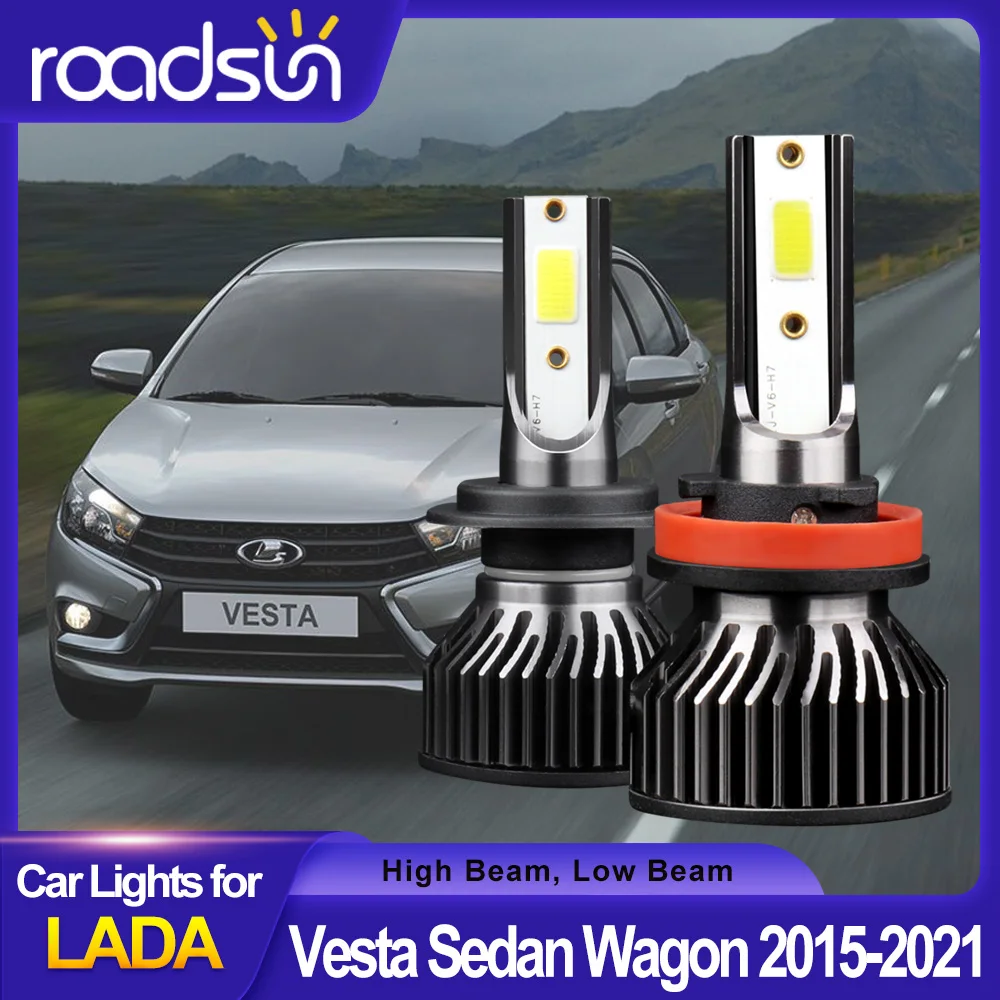 

Roadsun 25000LM Автомобильная фотолампа, фонари, противотуманные фары, комплекты для LADA Vesta Sedan Wagon 2015 2016 2017 2018 2019 2020 2021
