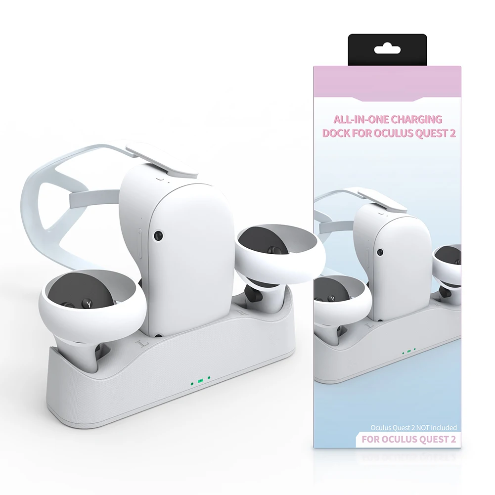 

Magnetic Charging Dock Station with Batteries for Quest 2 Glasses Headset Handle Controller Charger Stand VR Base Accessories