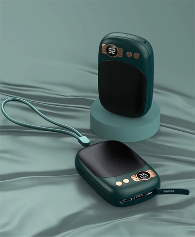 Портативное зарядное устройство 10000 мАч, мини-грелка для рук, портативное зарядное устройство, портативное зарядное устройство для iPhone, Samsung, Xiaomi, портативное зарядное устройство с веревкой, внешняя батарея