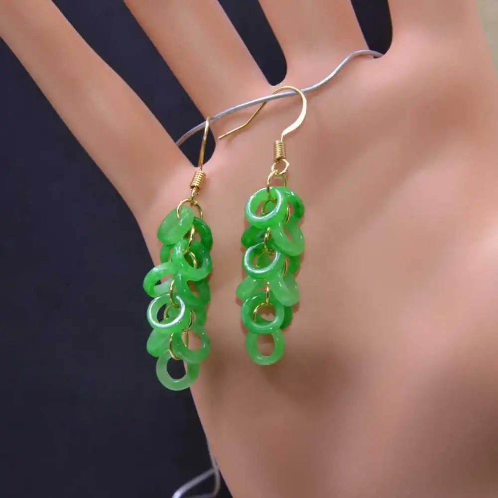 

Natural Jadeite jade Ring Earrings Grapes Eardrop Cultured Women Easter Fashion Aquaculture VALENTINE'S DAY Party CARNIVAL