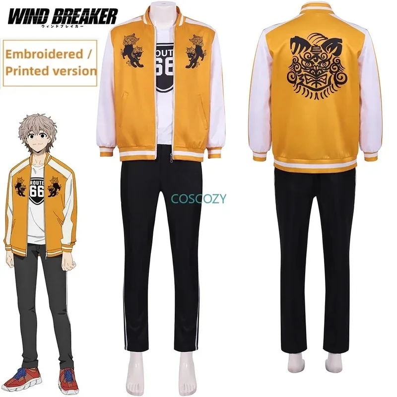 Фото 2025 год, аниме WIND BREAKER Jou Togame WINBRE, карнавальный костюм, куртка для взрослых, пальто на молнии, школьная форма Shishitoren, футболка, брюки №2