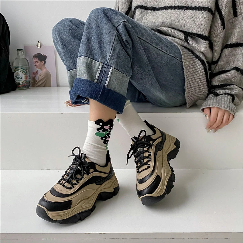 

Женские модные кроссовки, новинка зима 2023, уличные кроссовки, нескользящая износостойкая повседневная обувь, кроссовки на платформе