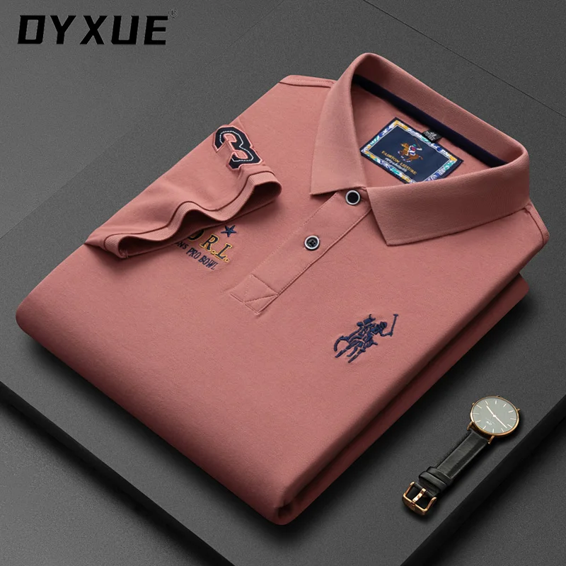 

DYXUE Brand High-quality Summer Business Cool Luxury Polo Tshirts for Men Embroidery 2022 Designer Korean Tops Logo Short Sleeve
