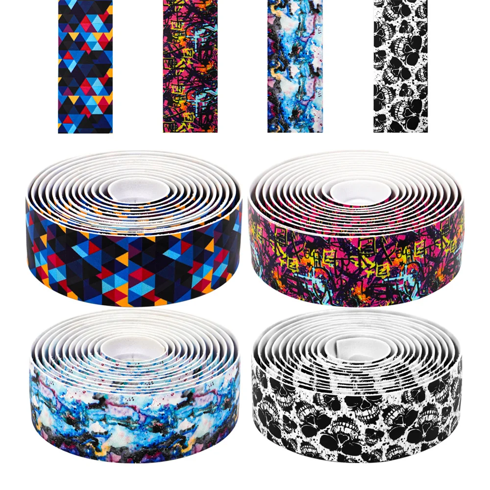

CHOOEE Skull Road Bike Handlebar Tapes Fixie Gear Strap 2350mm PU Bicycle Wrap Tape BR870