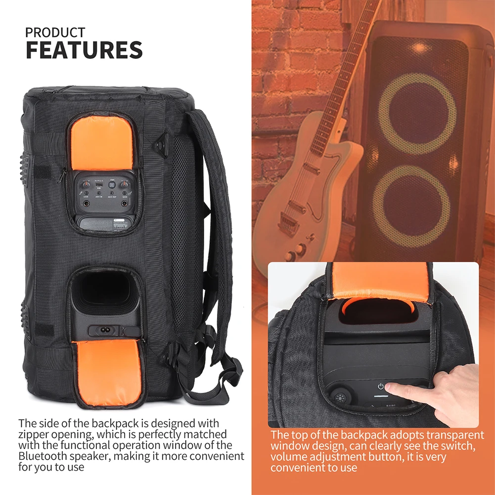 

Portable Protection Speaker Storage Large Capacity Waterproof Speaker Backpack Breathable Multifunctional for JBL PARTYBOX 110