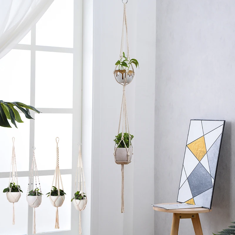 

Hanging Plant Handmade Macrame Plant Hanger Flower Pot Planter Hanger Wall Decor Courtyard Garden Hanging Planter Hanging Basket