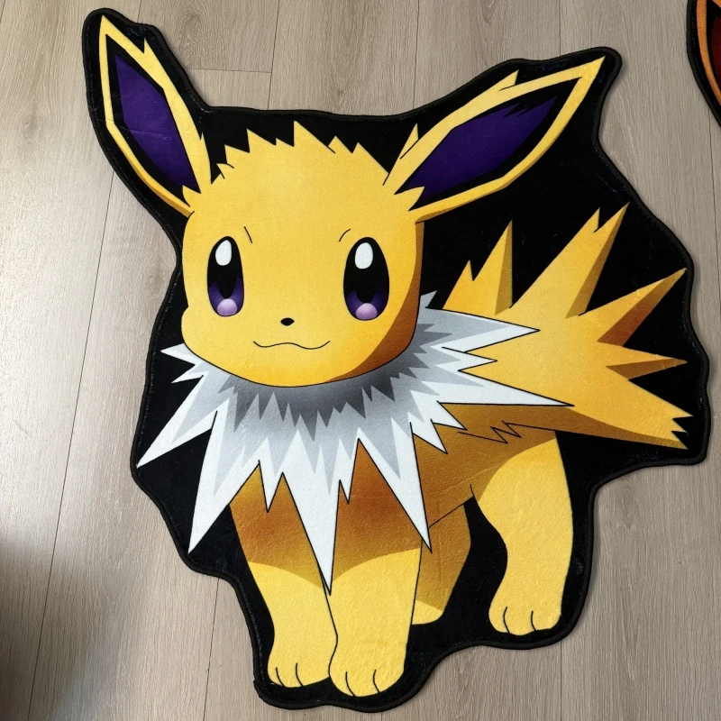 Фото Ковер в форме Pokémon Eevee & Jolteon, в стиле аниме, мягкие фланелевые нескользящие коврики, идеально подходит для домашнего декора, спальни/гостиной №3