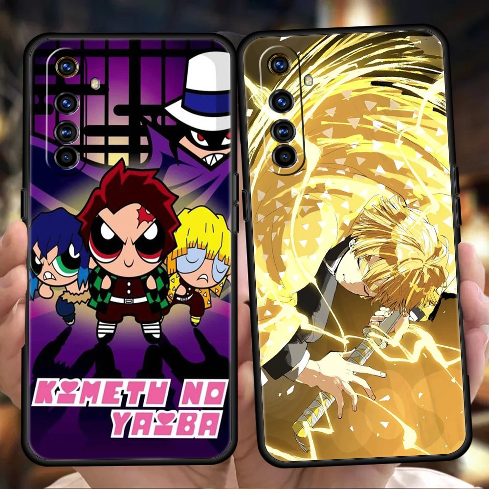 

Demon Slayer Phone Case for Realme 8 9 Pro Plus 8i 9i 6 7 GT2 C21 C25 C3 C11 Pro 5G Luxury Shockproof Silicone Shell Fundas Bag
