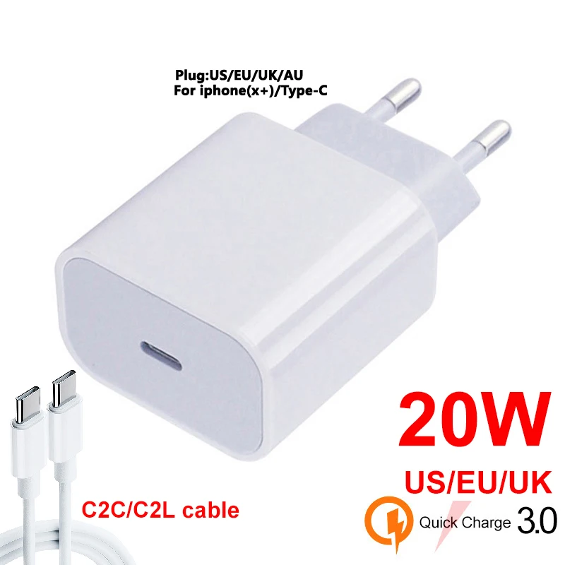 Новинка зарядное устройство PD для Iphone 13 12 дюймов с кабелем C2L сетевое вилкой