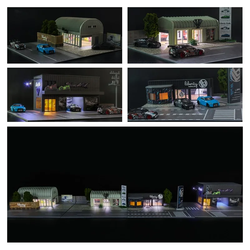 

Magic City 1:64 Dioram, Япония, LBWK HQ, черный гараж/белый выставочный зал
