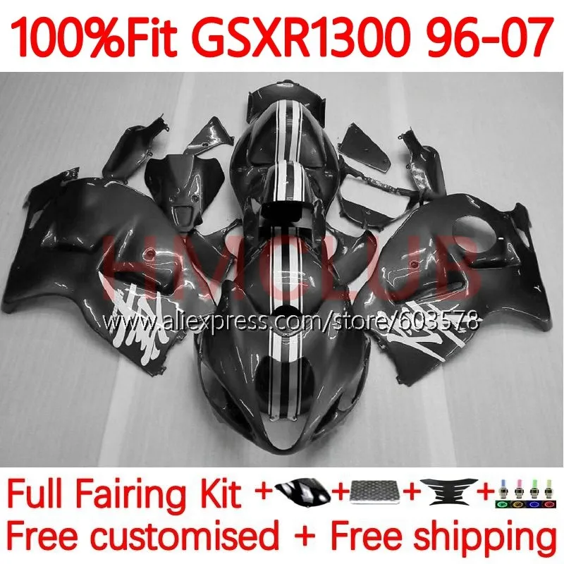 

Injection For SUZUKI Hayabusa GSXR1300 GSXR 1300 CC 1996 1997 1998 1999 2000 2001 02 03 04 05 06 07 grey glossy Fairing 105No.94