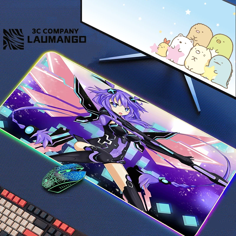 

Rgb Mouse Pad Hyperdimension Neptunia Gamer Carpet Gaming Accessories Mousepad Anime Mouse Mats Xxl Desk Large Pc Keyboard Mat