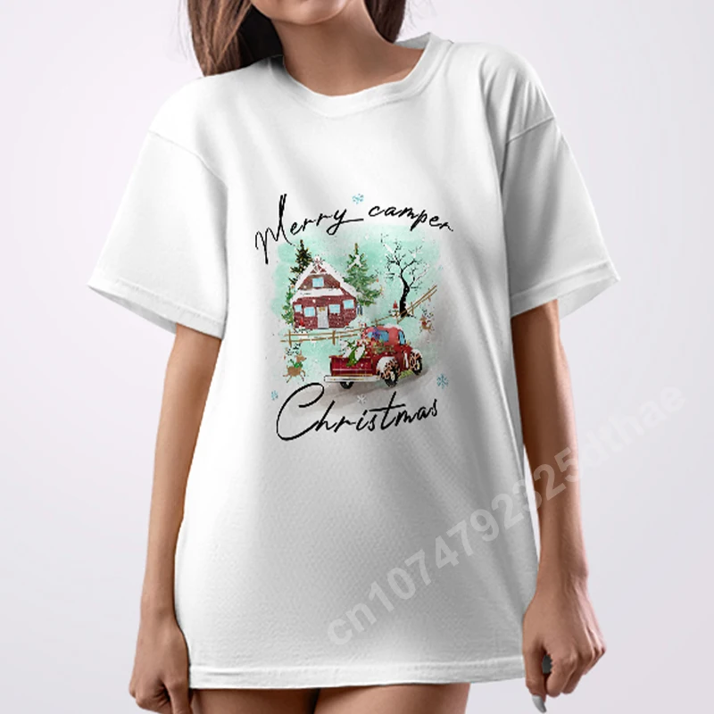 

Creativity Christmas Women Clothing Designer Oversize T-shirt for Ladies Casual Short Sleeve Harajuku Custom O-neck Y2k Tops