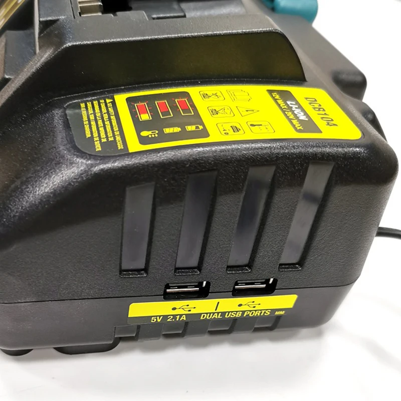 

4 socket Li-Ion Battery Charger 3A Max for Dewalt 10.8V 14.4V 18V 20V 60V DCB105 DCB101 DCB102 DCB112 with Dual USB port