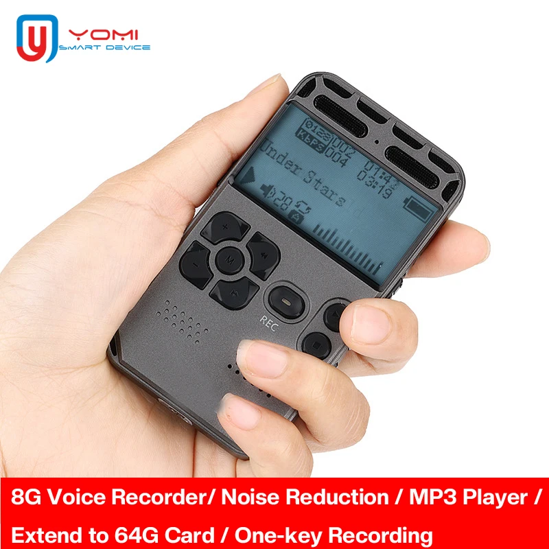 

Digital Voice Recorder 1536 Kbps Voice Activated Dictaphone Support TF Card One-button Record Noise Reduction Audio Recorder V35