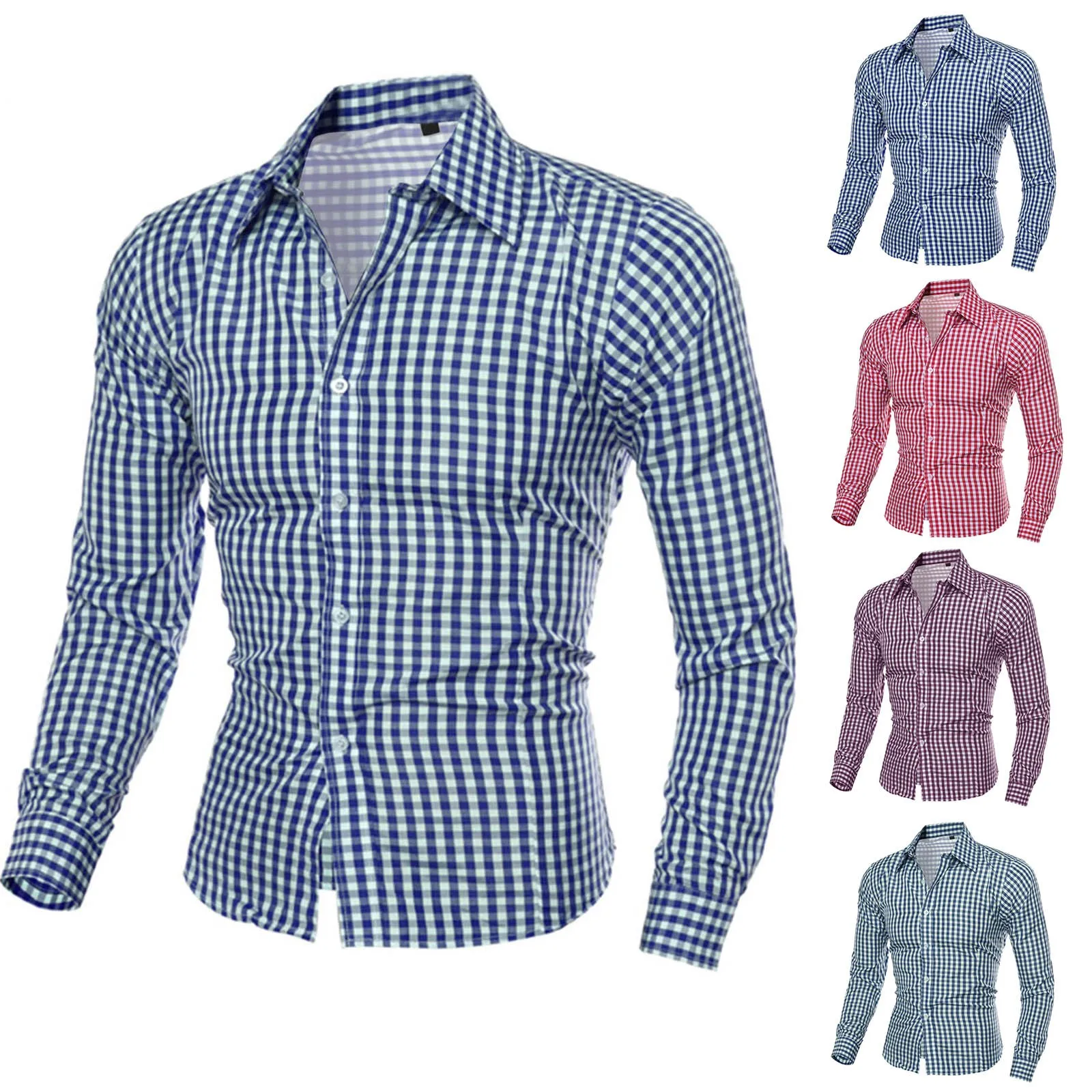 

Mens Long Sleeved Plaid Self Cultivation Shirt Top Blouse Breathable Holiday 3D Print Camisa Art 3d Digital Print Beachwear