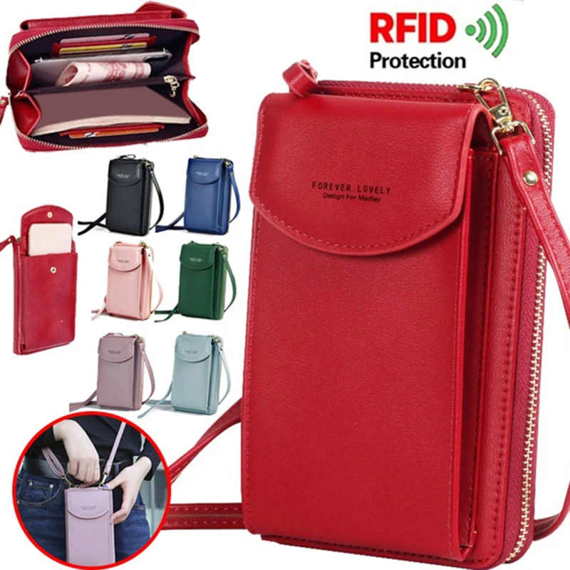 

Brand Designer Women Mini Shoulder Bag Wallets Many Departments Clutch Wallet Female Long Large Card Purse Ladies Handbag