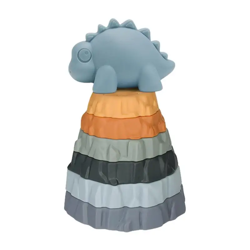 Силиконовые штабелируемые чашки динозавр вулкан игрушки обучающая