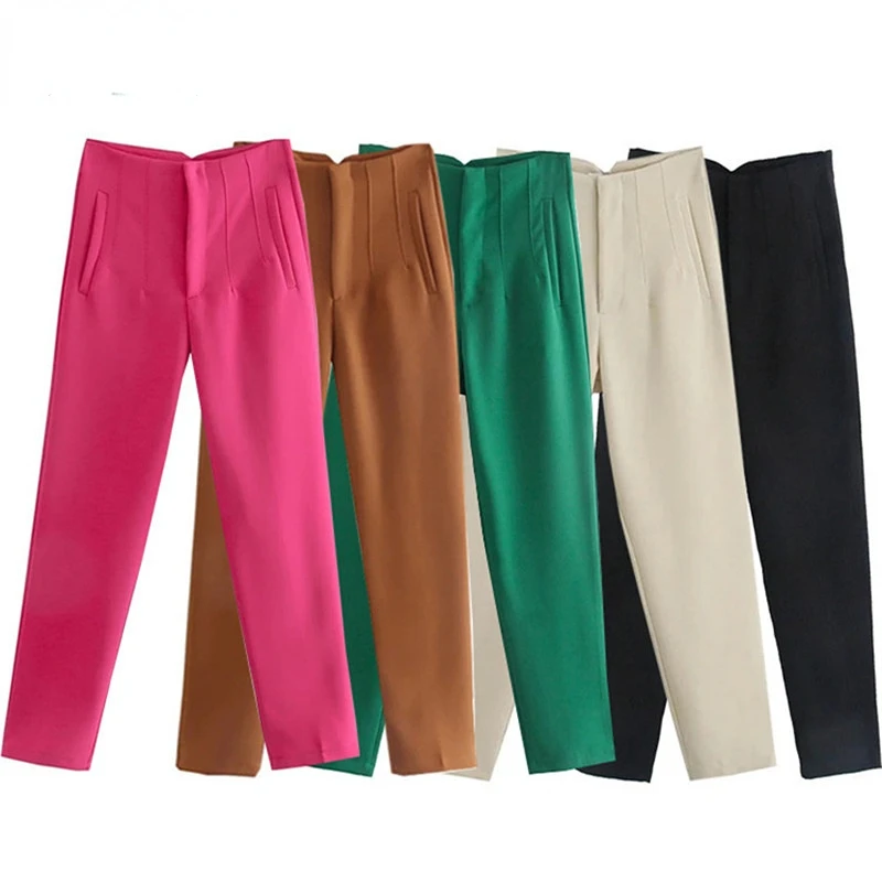 

Women Pants High Waist Beige Black Pants for Women Office Wear Streetwear Y2k Pants Spring 2022 Fashion Woman Trousers