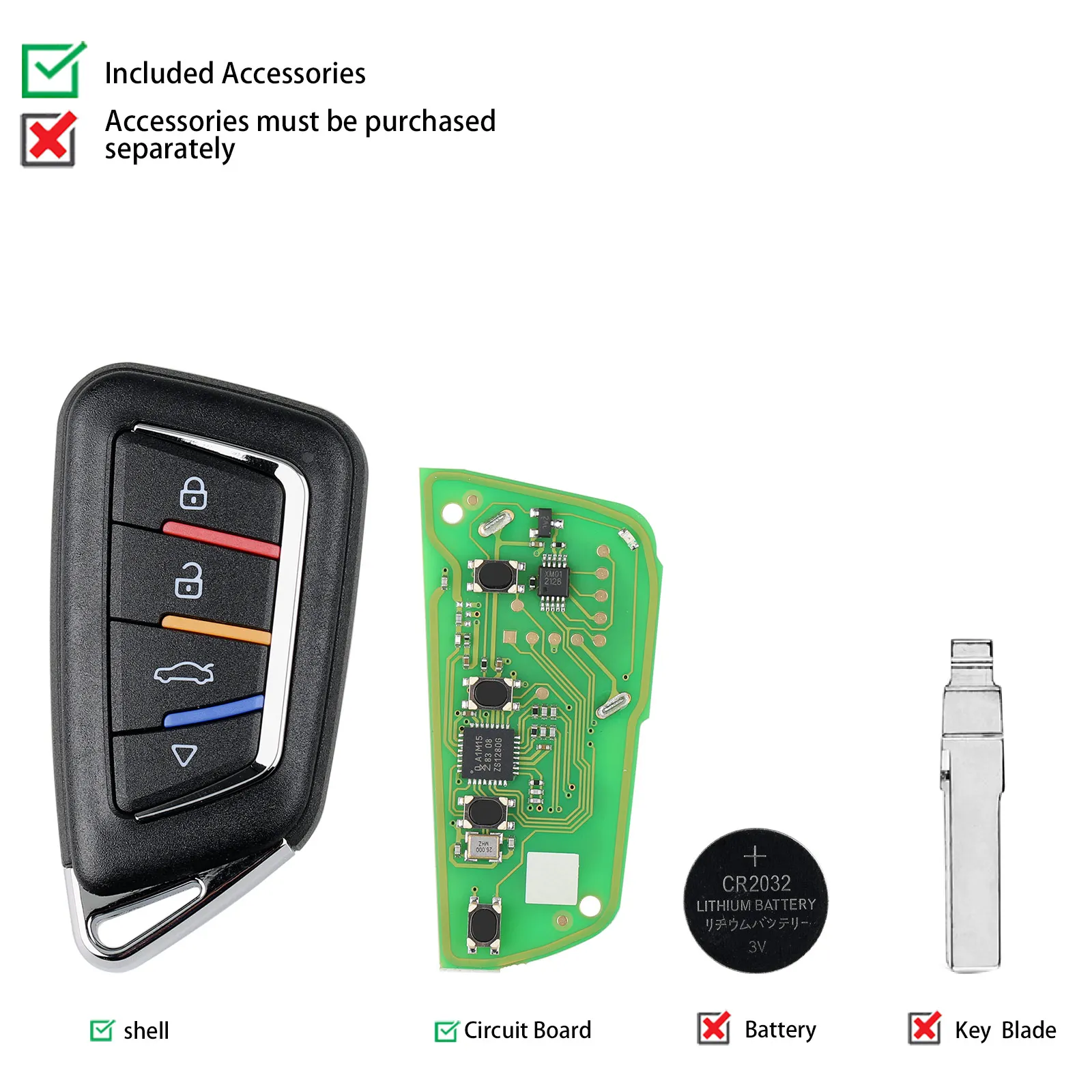 Xhorse XSKF30EN смарт-ключ с 4 кнопками 1 шт. |