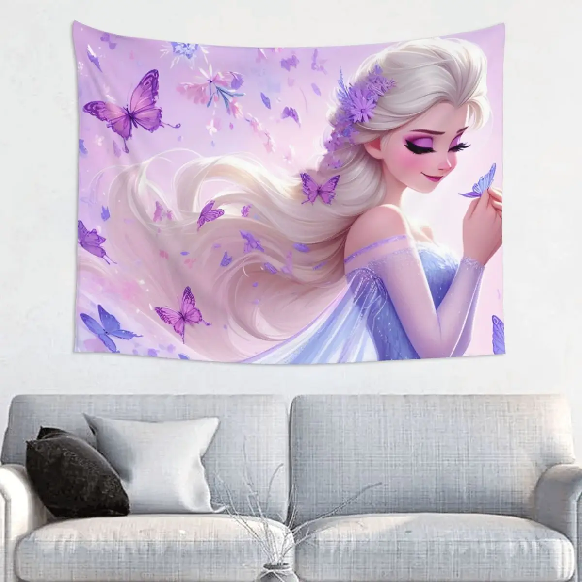 Гобелен Холодное сердце принцессы Эльзы в стиле хиппи полиэстер настенный