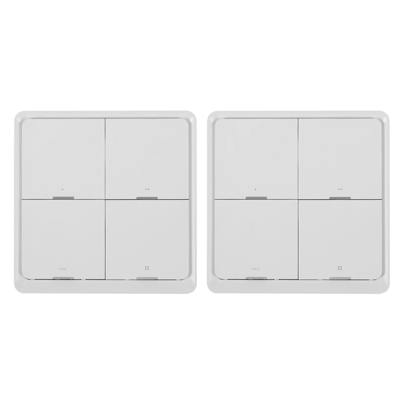 

2X With Zigbee Gateway APP Control Smart Home No Wire Smart Tuya 4-Way Panel Scene Button Switch Used