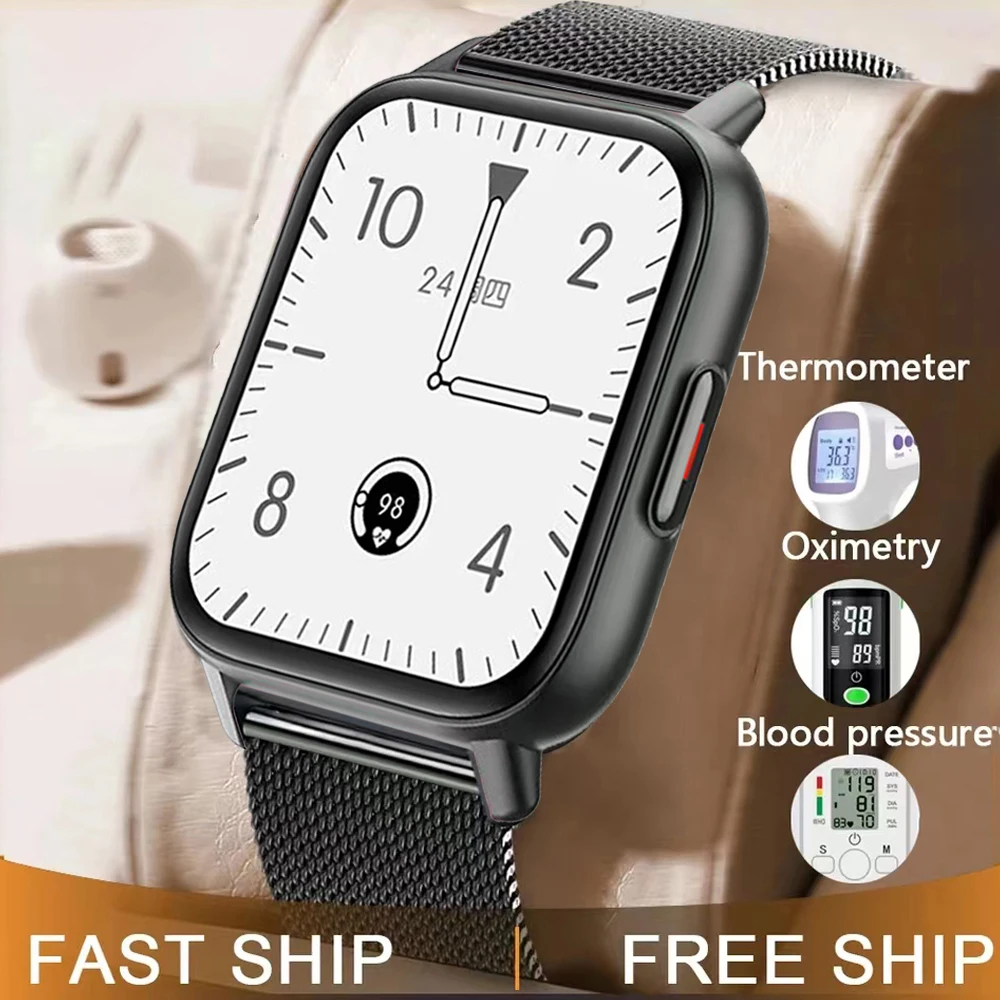 

Умные часы с измерением температуры тела и уровня кислорода в крови, 1,85 дюйма