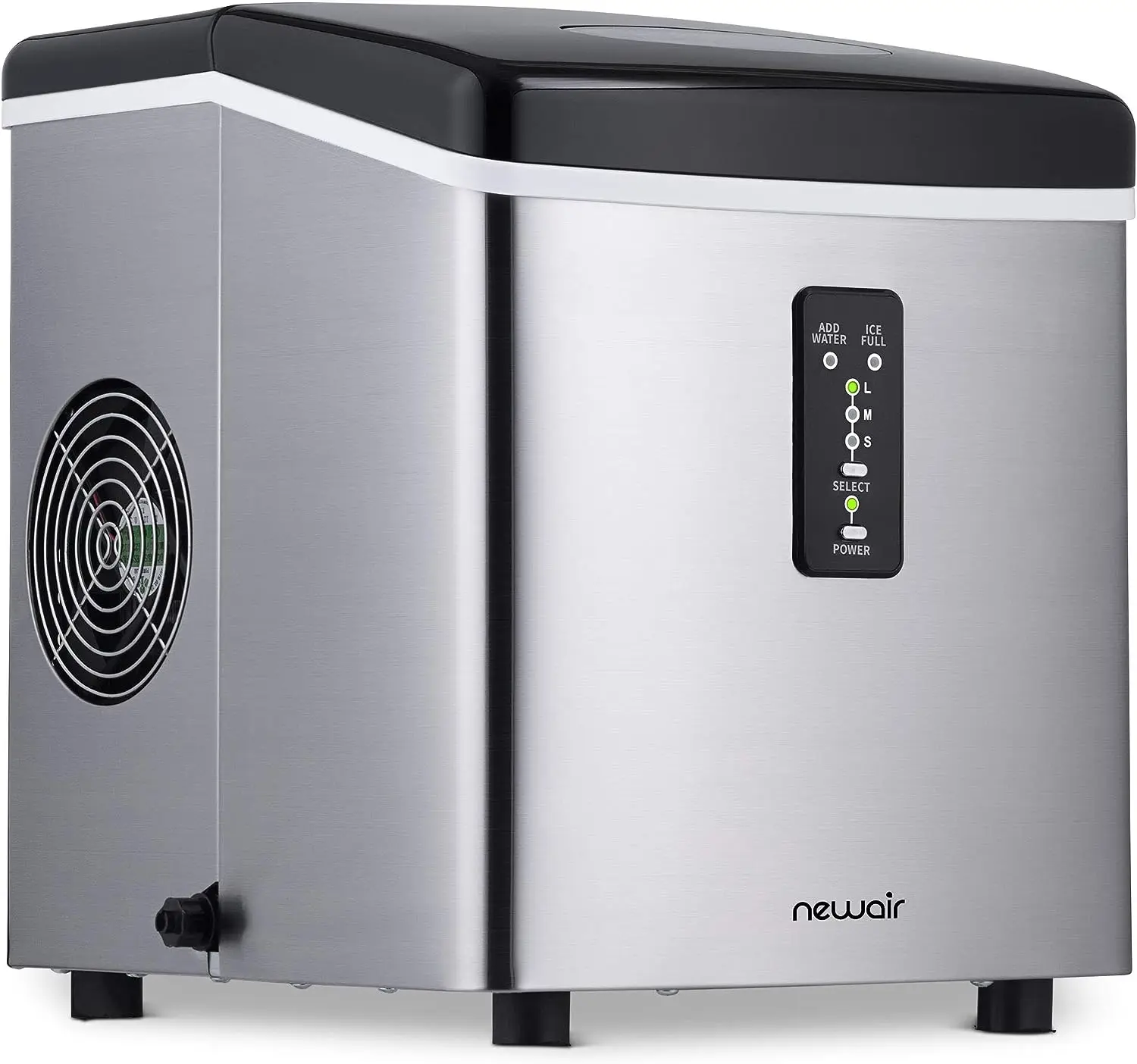 

lbs. of Ice a Day, Countertop Ice Maker, 3 Ice Sizes, Stainless Steel & Grips Flexible