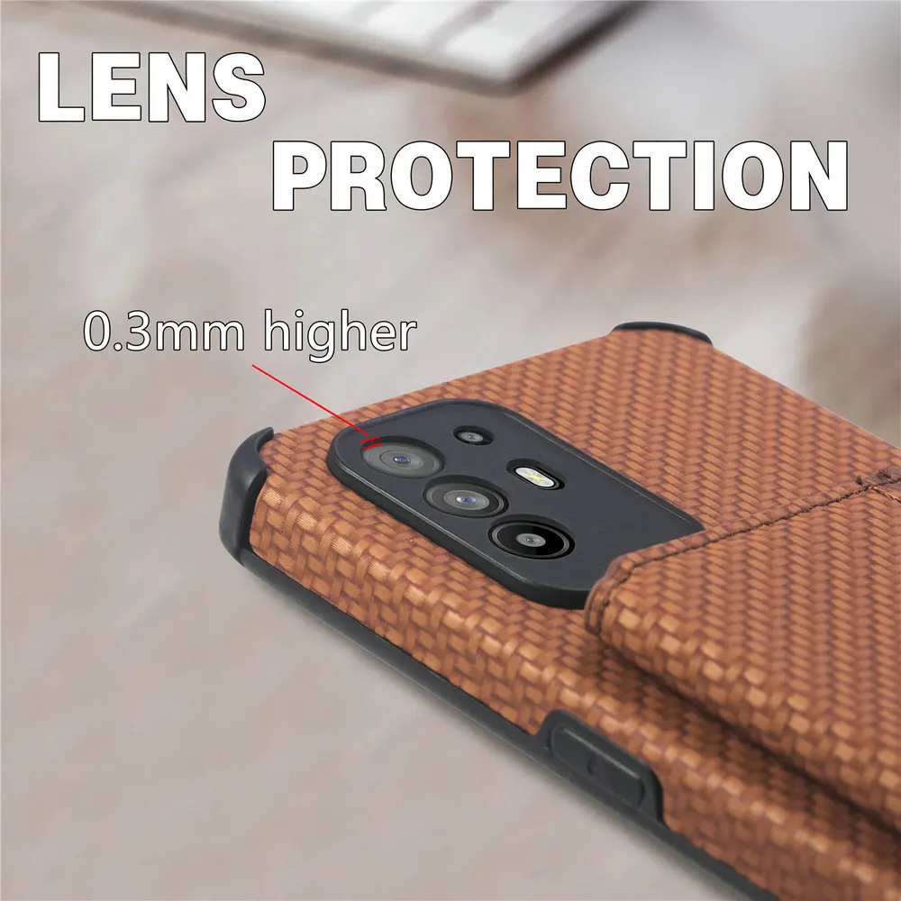 for oppo a54 a74 a 94 5g phone case realme c25s c21y leather card back panel funda reno 5 lite a54s a94 54 74 a16 s flip cover free global shipping