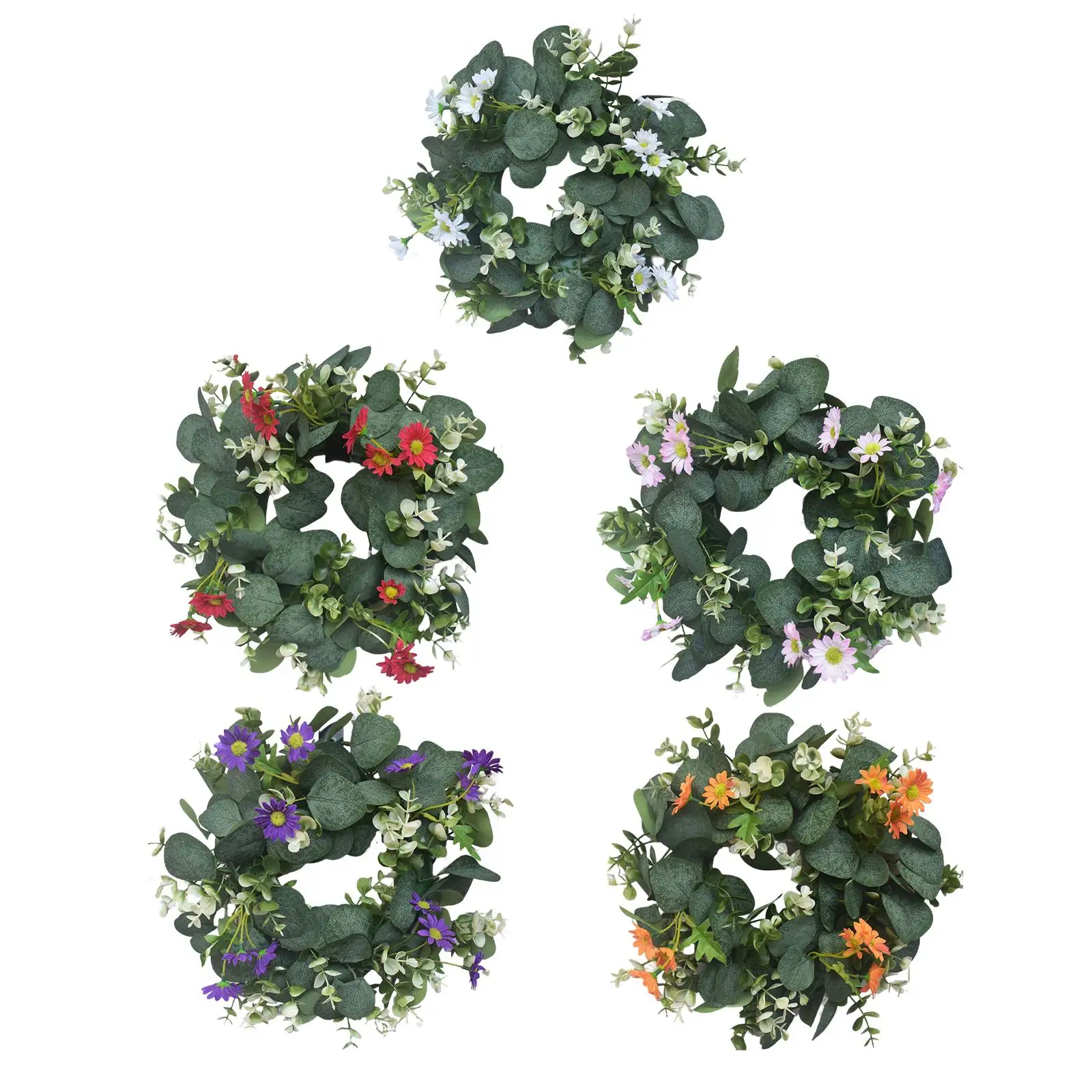 

12 inch Eucalyptus Wreath Garland Fake for Front Door Spring Summer Decor