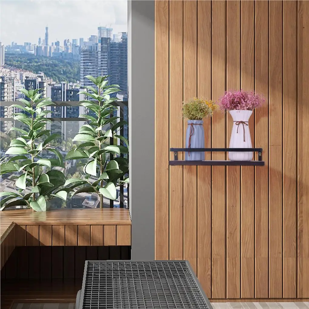 

2 Pcs Modern Floating Storage Shelves Wall Mounted Storage Racks Iron Pine Shelves Kitchen Bathroom Bedroom