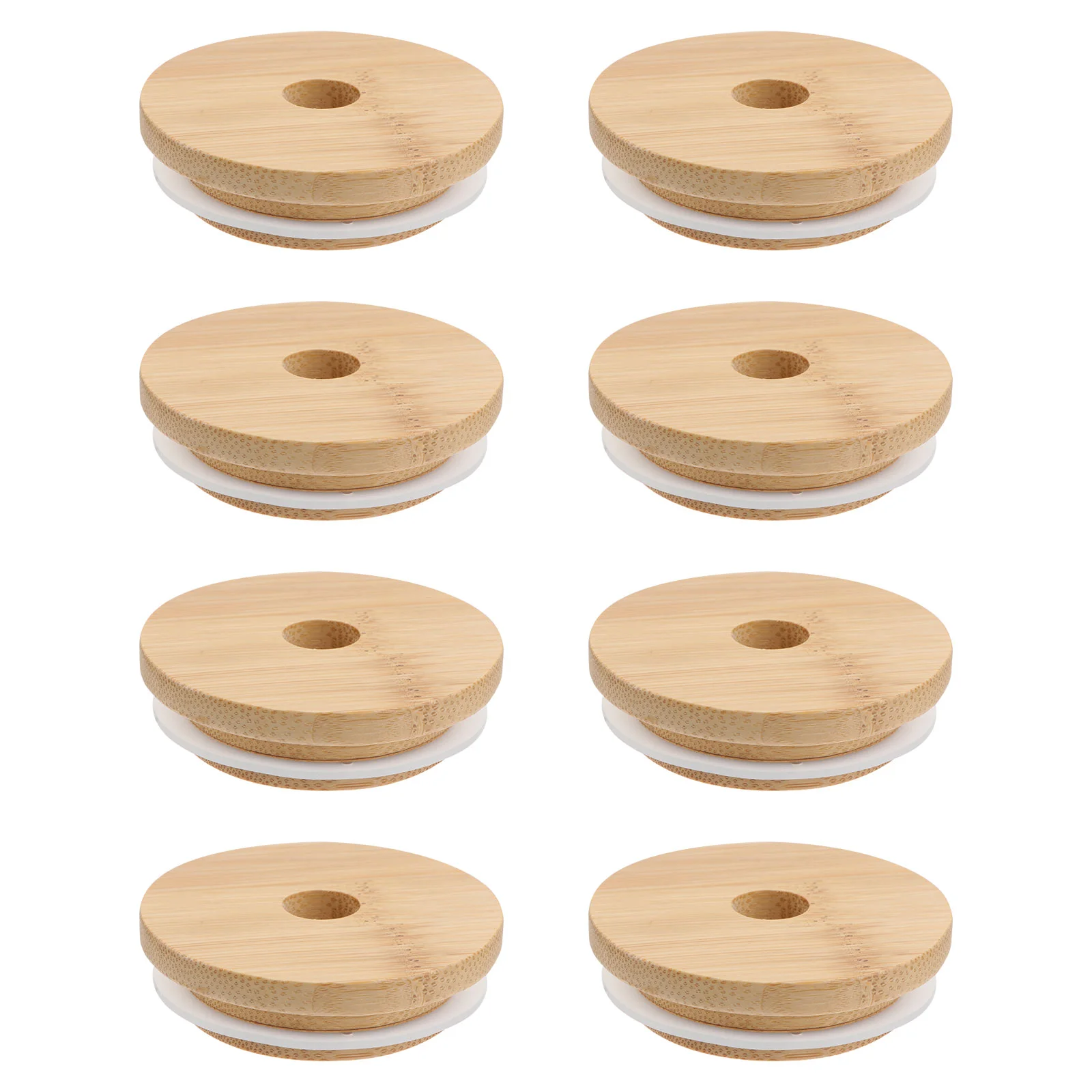 

Lids Jar Mason Lid Glassstraw Can Beer Mouth Wooden Wide Wood Canningcover Cup Holefor Bottle Reusable Jars Soda Replacement
