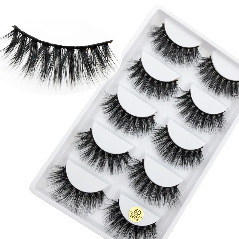 

5 пар, накладные ресницы из норки, 5 D