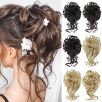 azir synthetic curly donut chignon with elastic band scrunchies messy hair bun updo hairpieces extensions for women