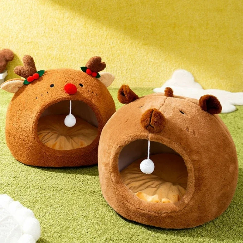Осенне-зимняя Рождественская собака лес лось Юрта гнездо для кошек теплый домик