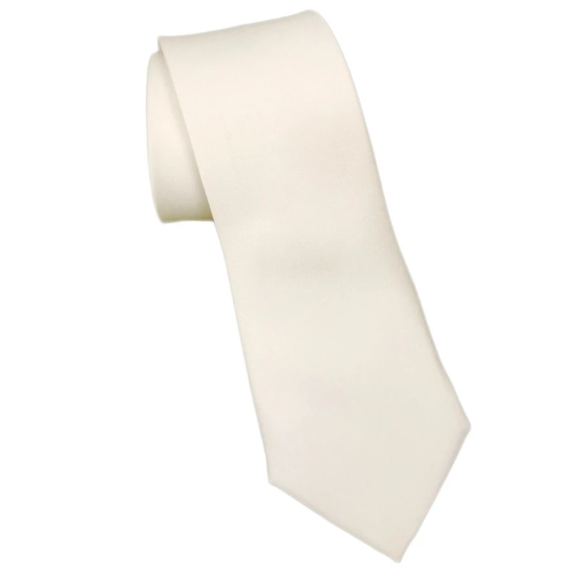 

L93F Polyester Silk Men White Embryo Tie Sublimation Blank Neckties Solid White DIY